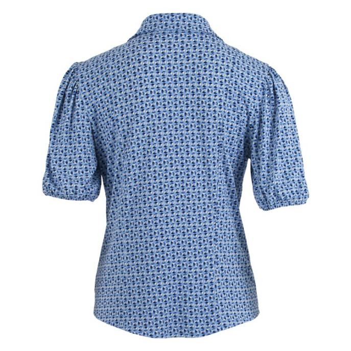 Z Blouse KM rondjes print - Blauw dessin